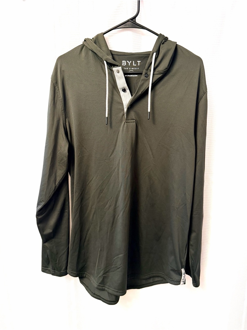 BYLT Basics - The Circuit Performance Athletic Hoodie. Olive. Large.